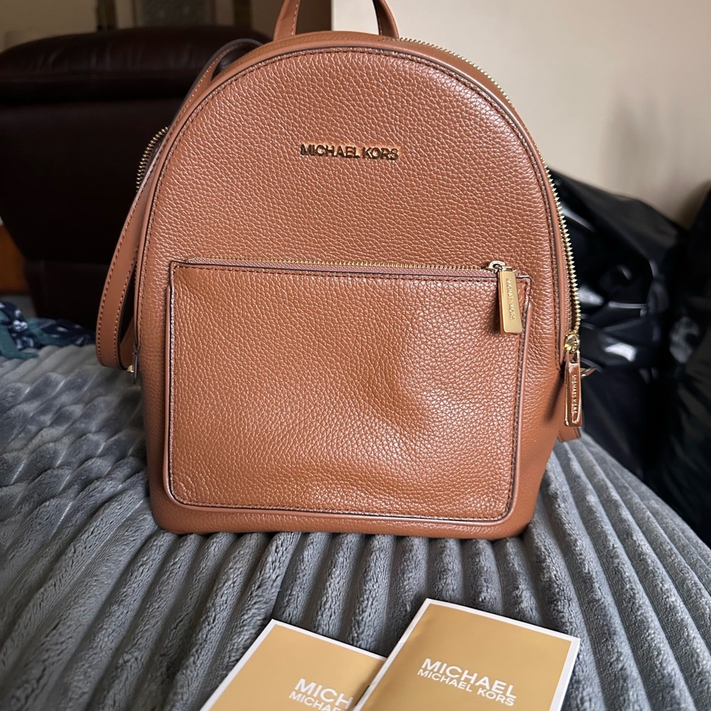 Michael Kors Brown Pebbled Leather Mini Backpack